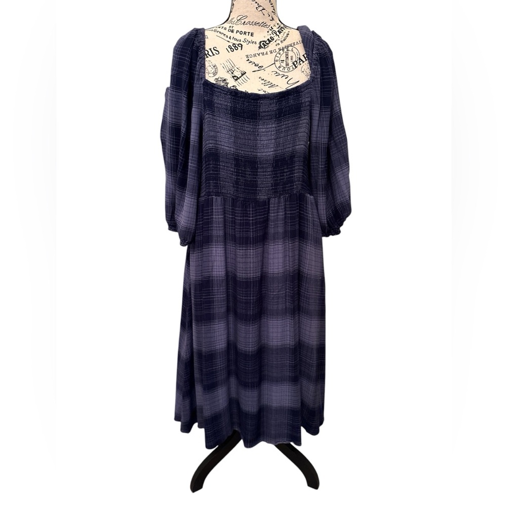 FAYE SIERRA PLAID WOVEN MIDI DRESS